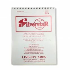 Silverstar Sports Silverstar Line Up Cards- Large Book Team Equipment And Accessories